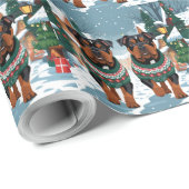 American Staffordshire Christmas Snow Holiday  Geschenkpapier (Rolleneckpunkt)