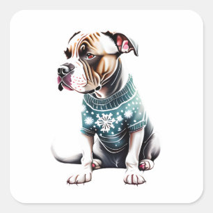 American Staffordshire Christmas Sweater Sticker