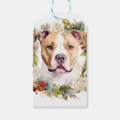 American Staffordshire Christmas Wreath Festive Geschenkanhänger (Rückseite)