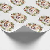 American Staffordshire Christmas Wreath Festive Geschenkpapier (Ecke)