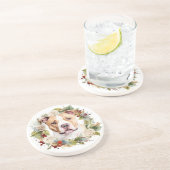 American Staffordshire Christmas Wreath Festive Getränkeuntersetzer (Seite)