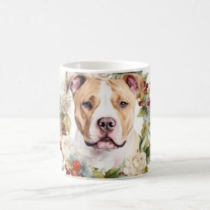 American Staffordshire Christmas Wreath Festive Kaffeetasse