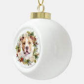 American Staffordshire Christmas Wreath Festive Keramik Kugel-Ornament (Rechts)