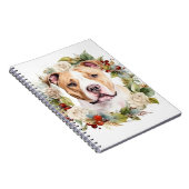 American Staffordshire Christmas Wreath Festive Notizblock (Rechte Seite)