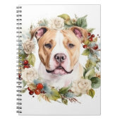 American Staffordshire Christmas Wreath Festive Notizblock (Vorderseite)