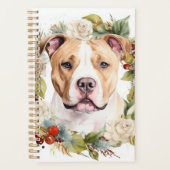 American Staffordshire Christmas Wreath Festive Planer (Vorderseite)