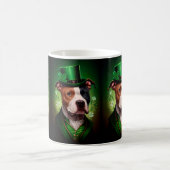American Staffordshire dog am St. Patrick's Day Kaffeetasse (Mittel)