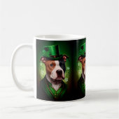 American Staffordshire dog am St. Patrick's Day Kaffeetasse (Links)