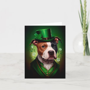 American Staffordshire dog am St. Patrick's Day Karte