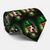 American Staffordshire dog am St. Patrick's Day Krawatte (Gerollt)