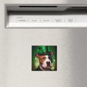 American Staffordshire dog am St. Patrick's Day Magnet (In Situ (Geschirrspüler))