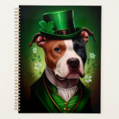 American Staffordshire dog am St. Patrick's Day Planer (Vorderseite)