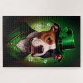 American Staffordshire dog am St. Patrick's Day Puzzle (Horizontal)