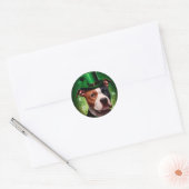 American Staffordshire dog am St. Patrick's Day Runder Aufkleber (Umschlag)
