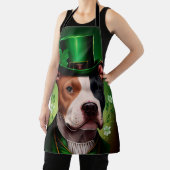 American Staffordshire dog am St. Patrick's Day Schürze (InSitu)
