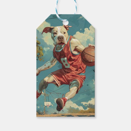 American Staffordshire Dog Basketball Geschenkanhänger (Vorderseite)