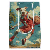 American Staffordshire Dog Basketball Mittlere Geschenktüte (Rückseite)