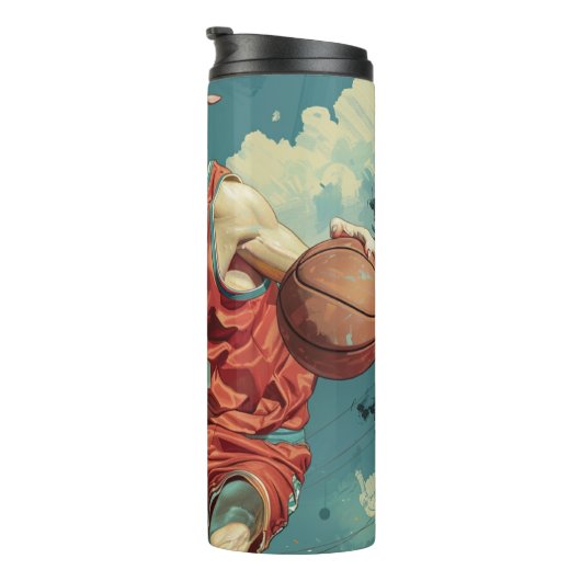 American Staffordshire Dog Basketball Thermosbecher (Nach rechts gedreht)