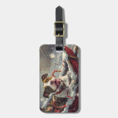 American Staffordshire Dog Christmas Festive Gepäckanhänger (Vorderseite vertikal)