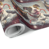 American Staffordshire Dog Christmas Festive Geschenkpapier (Rolleneckpunkt)