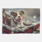 American Staffordshire Dog Christmas Festive Geschirrtuch (Horizontal)