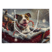American Staffordshire Dog Christmas Festive Große Geschenktüte (Vorderseite)