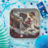 American Staffordshire Dog Christmas Festive Pappteller (Party)