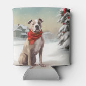 American Staffordshire Dog in Snow Christmas Dosenkühler (Rückseite)