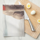 American Staffordshire Dog in Snow Christmas Geschirrtuch (Viertel Falte)