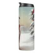 American Staffordshire Dog in Snow Christmas Thermosbecher (Nach rechts gedreht)