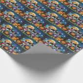 American Staffordshire Dog Pumpkin Halloween Funny Geschenkpapier (Ecke)