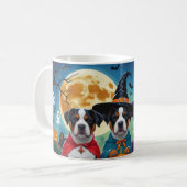 American Staffordshire Dog Pumpkin Halloween Funny Kaffeetasse (Vorderseite Links)