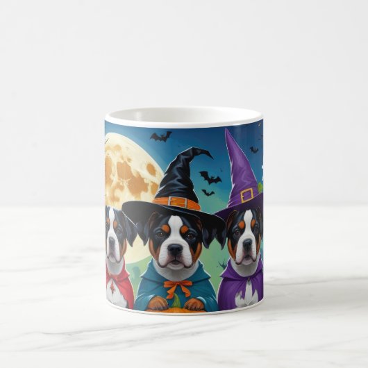 American Staffordshire Dog Pumpkin Halloween Funny Kaffeetasse (Mittel)