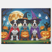 American Staffordshire Dog Pumpkin Halloween Funny Magnet (Vorderseite)