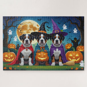 American Staffordshire Dog Pumpkin Halloween Funny Puzzle