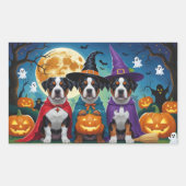 American Staffordshire Dog Pumpkin Halloween Funny Rechteckiger Aufkleber (Vorderseite)