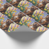 American Staffordshire Dog Spring Flowers Malerei Geschenkpapier (Ecke)