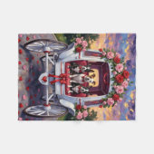 American Staffordshire Dog Valentine's Day Fleecedecke (Vorderseite (Horizontal))