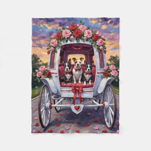 American Staffordshire Dog Valentine's Day Fleecedecke (Vorderseite)