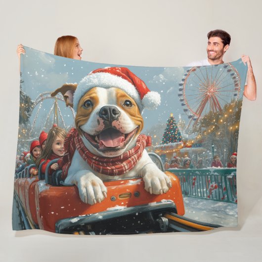 American Staffordshire Dog Weihnachten Fleecedecke (Beispiel)