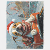 American Staffordshire Dog Weihnachten Fleecedecke (Vorderseite)