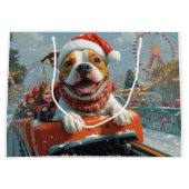 American Staffordshire Dog Weihnachten Große Geschenktüte (Vorderseite)