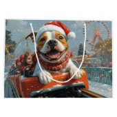 American Staffordshire Dog Weihnachten Große Geschenktüte (Rückseite)