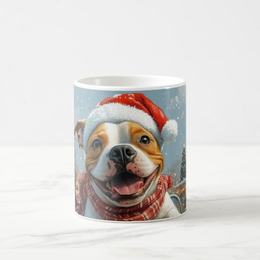 American Staffordshire Dog Weihnachten Kaffeetasse (Mittel)