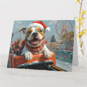 American Staffordshire Dog Weihnachten Karte (Gelbe Blume)