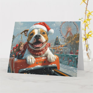 American Staffordshire Dog Weihnachten Karte