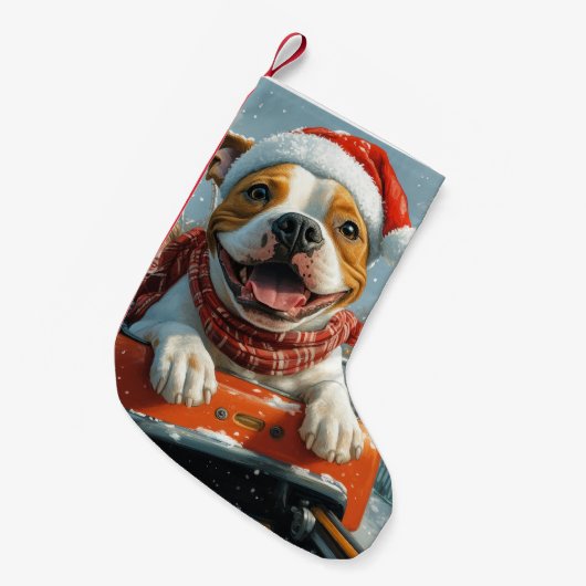 American Staffordshire Dog Weihnachten Kleiner Weihnachtsstrumpf (Vorderansicht (hängend))