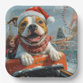 American Staffordshire Dog Weihnachten Pappteller (Vorderseite)