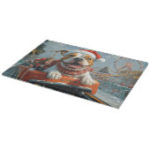 American Staffordshire Dog Weihnachten Schneidebrett (Ecke)
