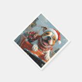 American Staffordshire Dog Weihnachten Serviette (Ecke)